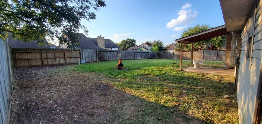 Backyard fully cleared
