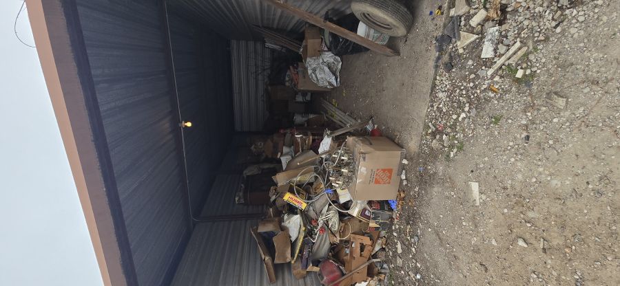 Storage unit packed with junk before cleanout